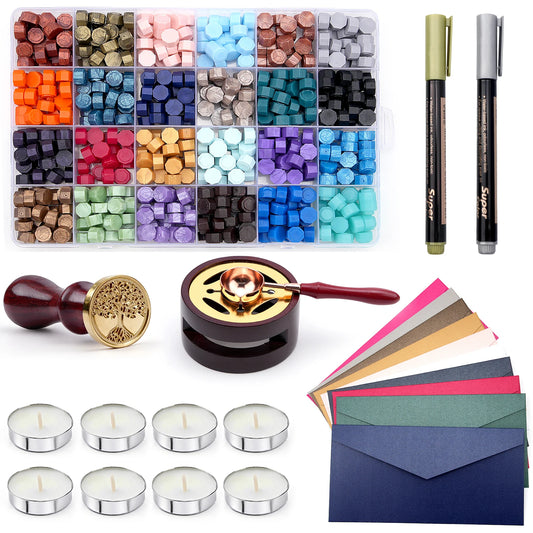 Complete Wax Seal Stamp Kit – 624 Piece Letter Sealing Set