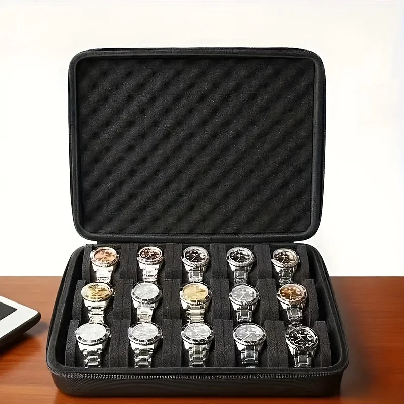 Executive Watch Travel Case – 15 Slot Collector Storage Case