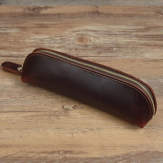 Vintage Leather Pen Sleeve – Handmade Fountain Pen Carry Case