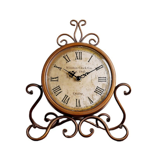 Vintage Iron Table Clock – Antique Style Silent Desk Clock