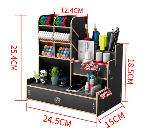 Bamboo Desk Organizer – Multi-Compartment Workspace Organizer
