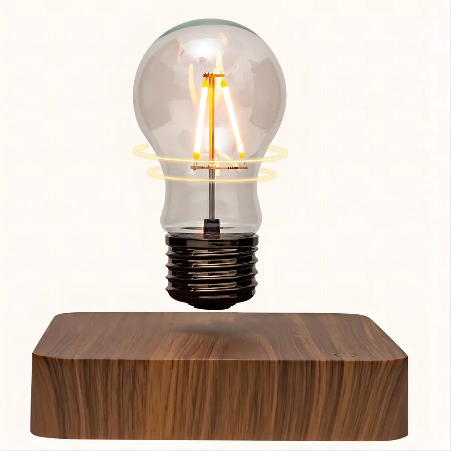 Magnetic Levitating Bulb Lamp with Walnut Base | Studio Analog