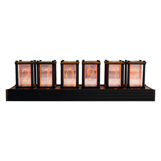 The Atlas Nixie Clock - Walnut Glow Tube Desk Clock