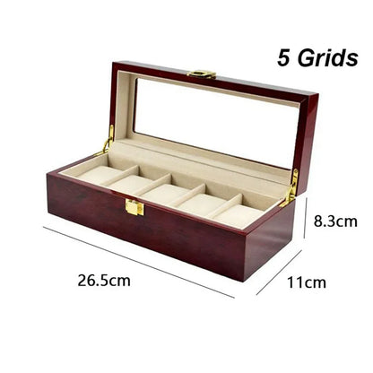 Luxury Wooden Watch Display Case – 1, 2, 3, 5, 6, 10 & 12 Slot Collector Storage Box