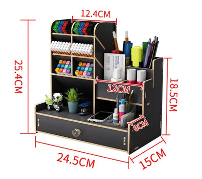 Bamboo Desk Organizer – Multi-Compartment Workspace Organizer