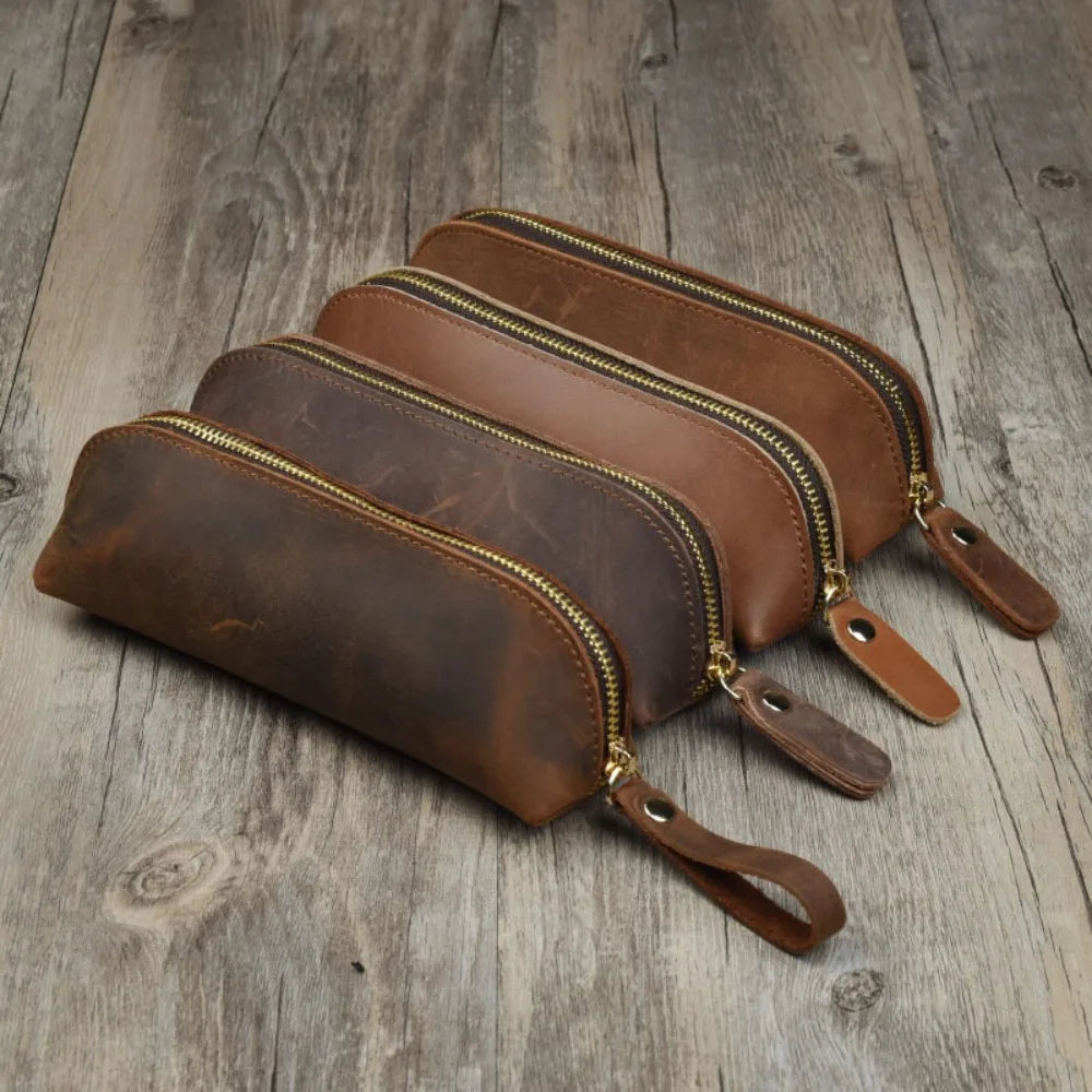 Vintage Leather Pen Sleeve – Handmade Fountain Pen Carry Case