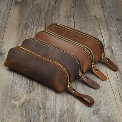 Vintage Leather Pen Sleeve – Handmade Fountain Pen Carry Case