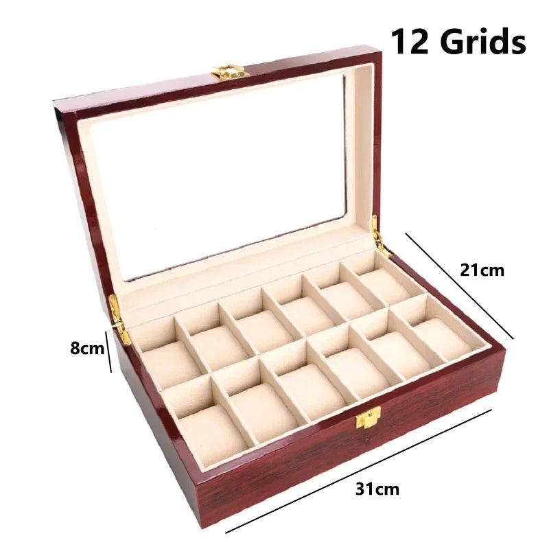 Luxury Wooden Watch Display Case – 1, 2, 3, 5, 6, 10 & 12 Slot Collector Storage Box