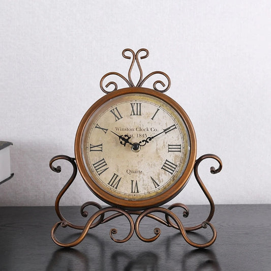 Vintage Iron Table Clock – Antique Style Silent Desk Clock