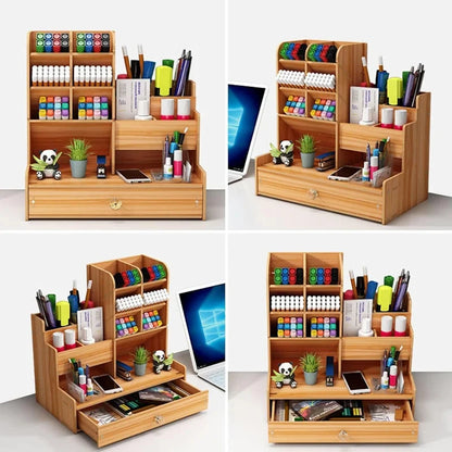 Bamboo Desk Organizer – Multi-Compartment Workspace Organizer