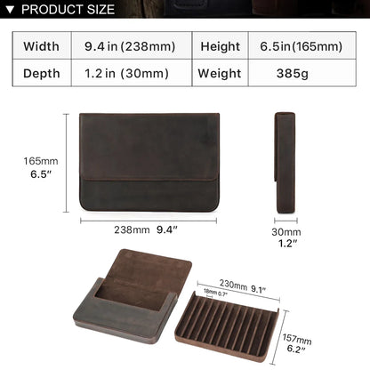 Executive Leather Fountain Pen Display Case – 12 Slot Collector Edition