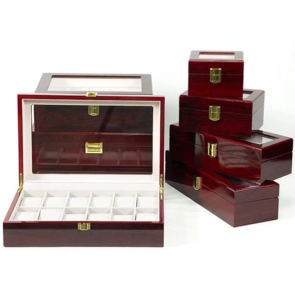 Luxury Wooden Watch Display Case – 1, 2, 3, 5, 6, 10 & 12 Slot Collector Storage Box