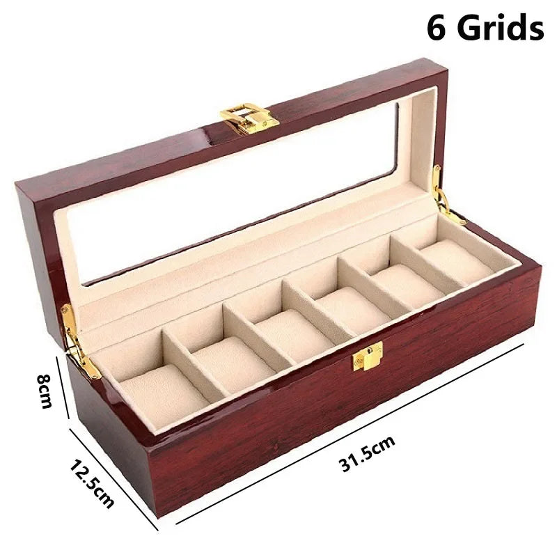 Luxury Wooden Watch Display Case – 1, 2, 3, 5, 6, 10 & 12 Slot Collector Storage Box