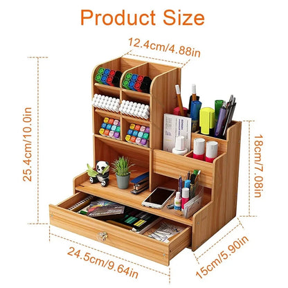 Bamboo Desk Organizer – Multi-Compartment Workspace Organizer