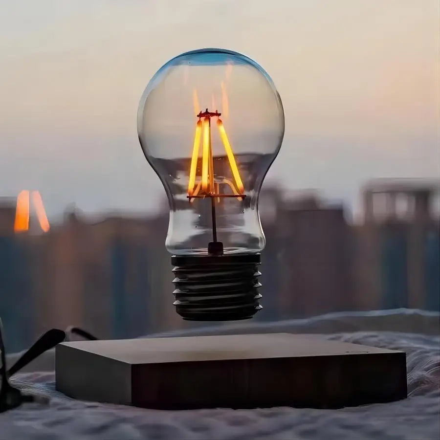 Magnetic Levitating Bulb Lamp with Walnut Base | Studio Analog
