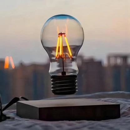 Magnetic Levitating Bulb Lamp with Walnut Base | Studio Analog