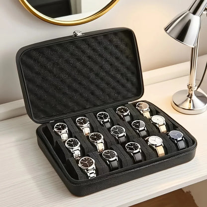 Executive Watch Travel Case – 15 Slot Collector Storage Case