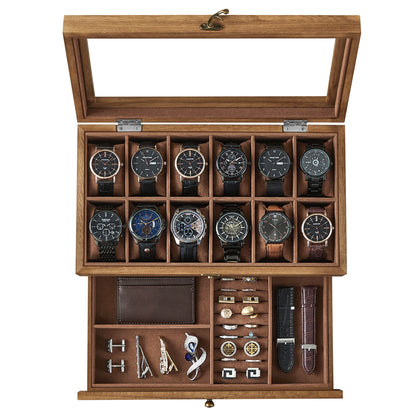 12-Slot Watch Display Box – Executive Collector Edition