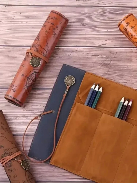 Vintage Leather Pen Roll | Travel Writing Case | Studio Analog