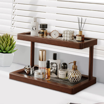Bamboo Display Shelf – Two-Tier Acrylic Organizer