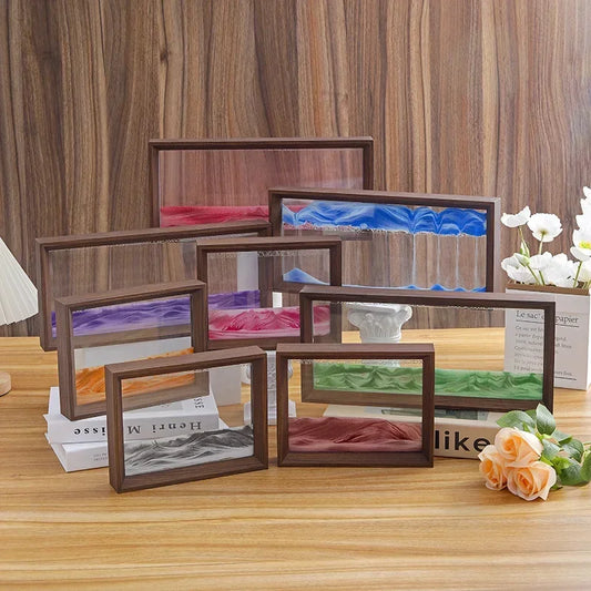 Walnut Sandscape Frame – Moving Sand Art Display