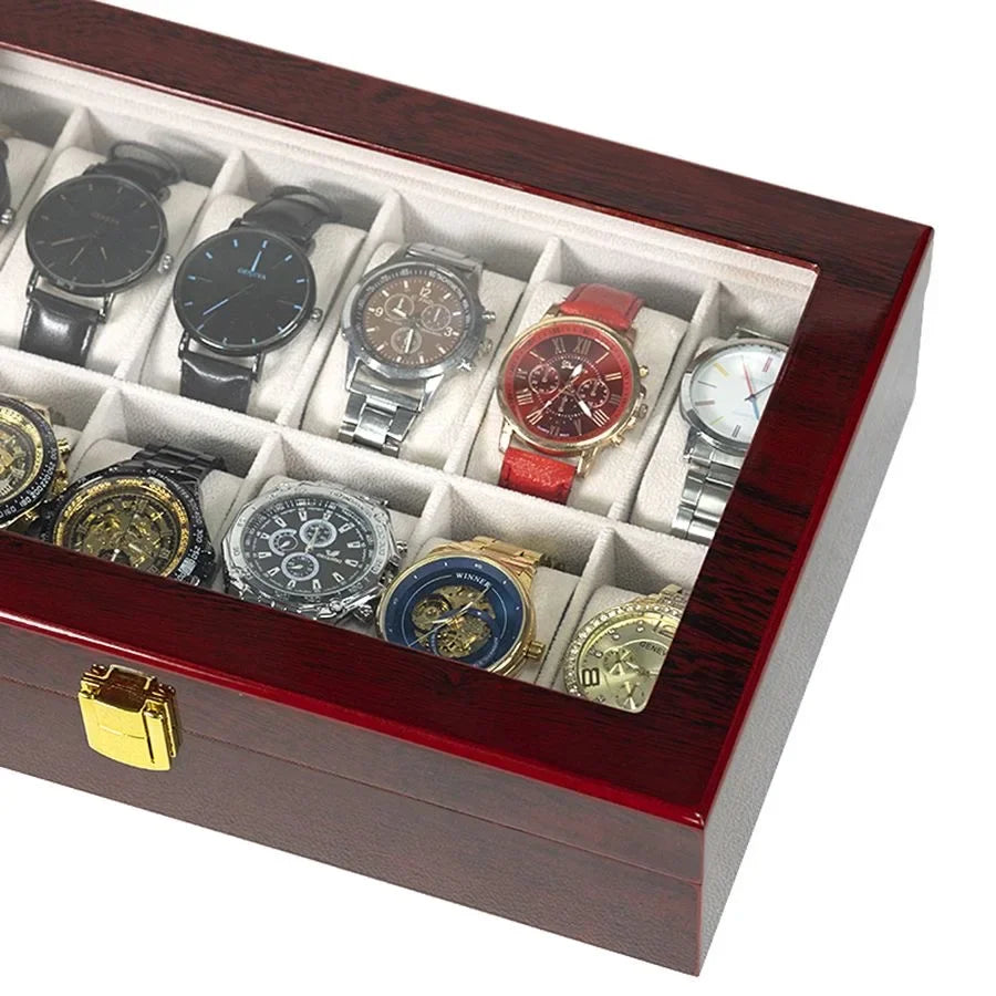 Luxury Wooden Watch Display Case – 1, 2, 3, 5, 6, 10 & 12 Slot Collector Storage Box