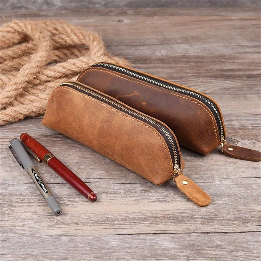 Vintage Leather Pen Sleeve – Handmade Fountain Pen Carry Case