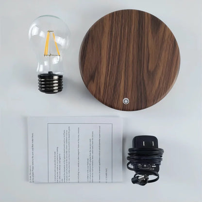 Magnetic Levitating Bulb Lamp with Walnut Base | Studio Analog