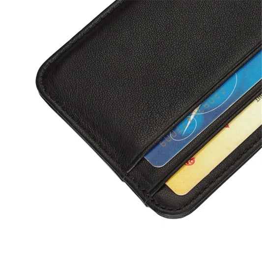 Slim Leather Card Holder Wallet – Minimalist Front Pocket Wallet