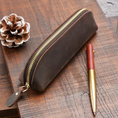 Vintage Leather Pen Sleeve – Handmade Fountain Pen Carry Case