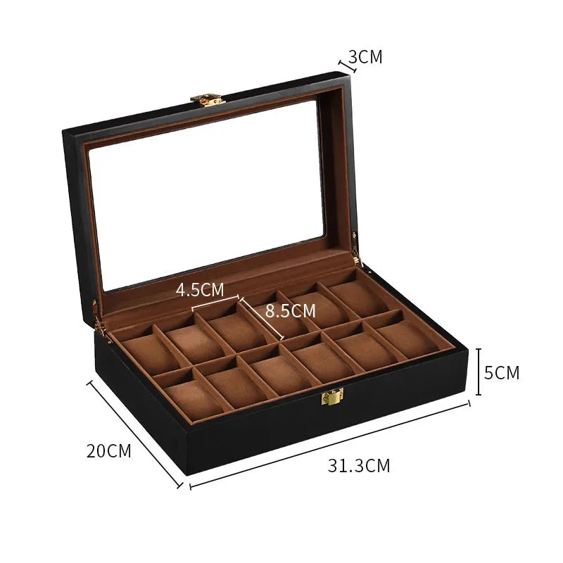 Luxury Wooden Watch Display Case – 1, 2, 3, 5, 6, 10 & 12 Slot Collector Storage Box