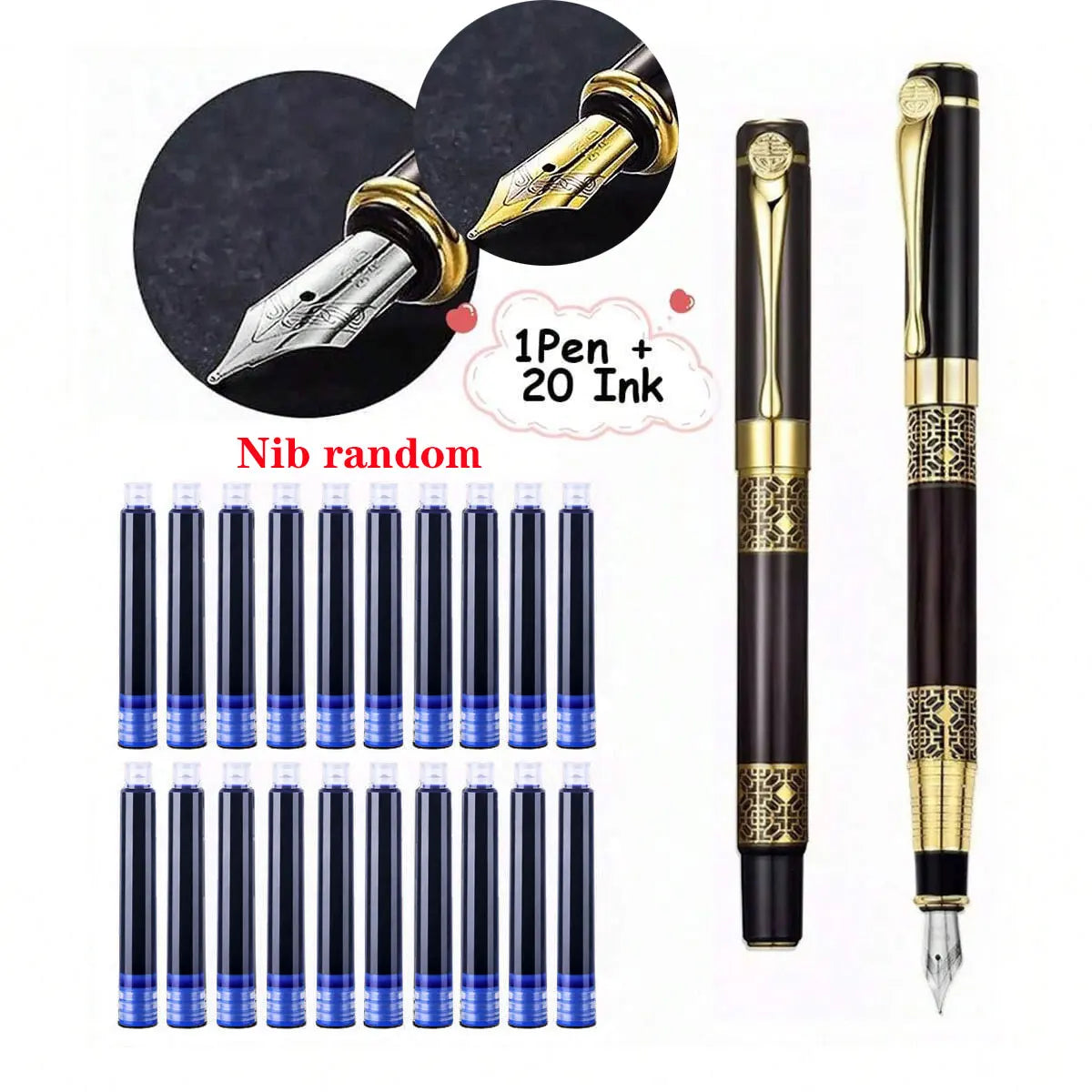 Executive Fountain Pen – Refillable Fine Nib Pen