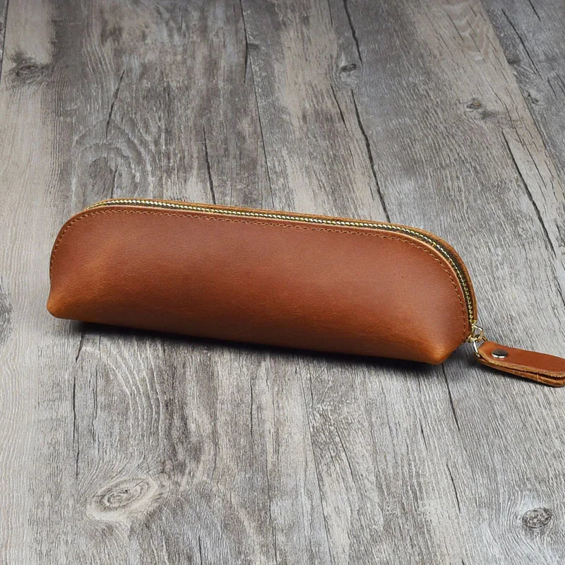 Vintage Leather Pen Sleeve – Handmade Fountain Pen Carry Case