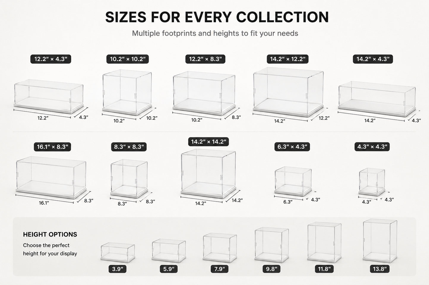 Clear Acrylic Display Case – Dustproof Collector Showcase