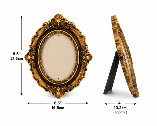Vintage Oval Display Frame – Antique Gold Portrait Frame