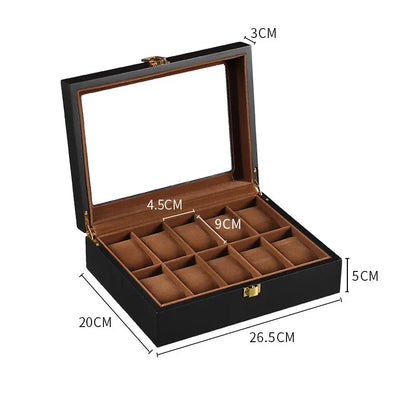 Luxury Wooden Watch Display Case – 1, 2, 3, 5, 6, 10 & 12 Slot Collector Storage Box