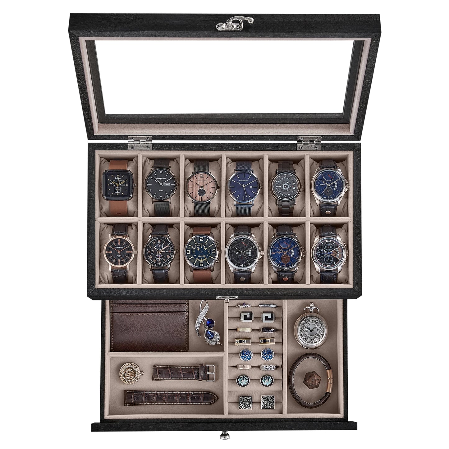 12-Slot Watch Display Box – Executive Collector Edition