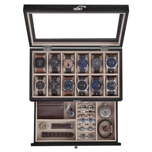 12-Slot Watch Display Box – Executive Collector Edition