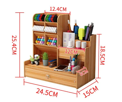 Bamboo Desk Organizer – Multi-Compartment Workspace Organizer