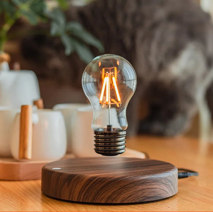 Magnetic Levitating Bulb Lamp with Walnut Base | Studio Analog