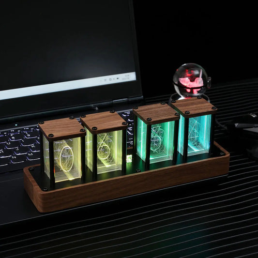 RGB Nixie Tube Desk Clock | USB Digital Alarm Clock | Studio Analog