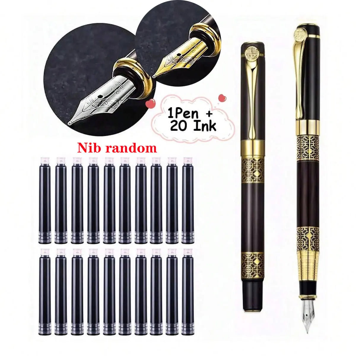 Executive Fountain Pen – Refillable Fine Nib Pen