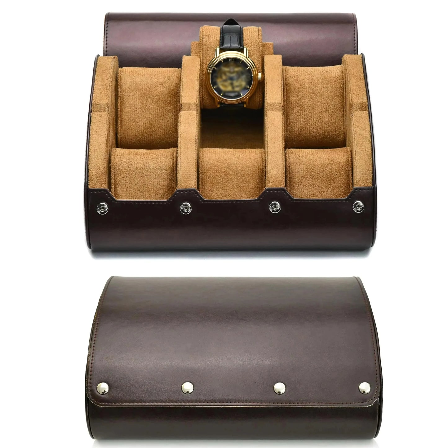 Luxury Watch Roll Travel Case – 6 Slot Collector Edition