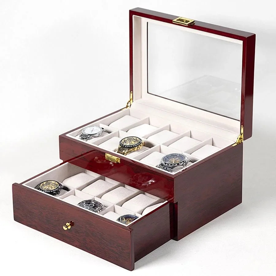 Luxury Wooden Watch Display Case – 1, 2, 3, 5, 6, 10 & 12 Slot Collector Storage Box