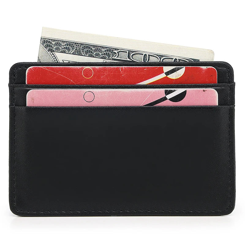 Slim Leather Card Holder Wallet – Minimalist Front Pocket Wallet