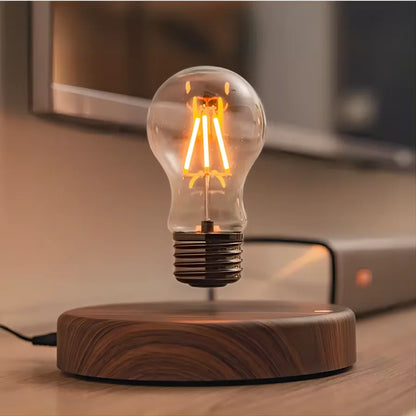 Magnetic Levitating Bulb Lamp with Walnut Base | Studio Analog