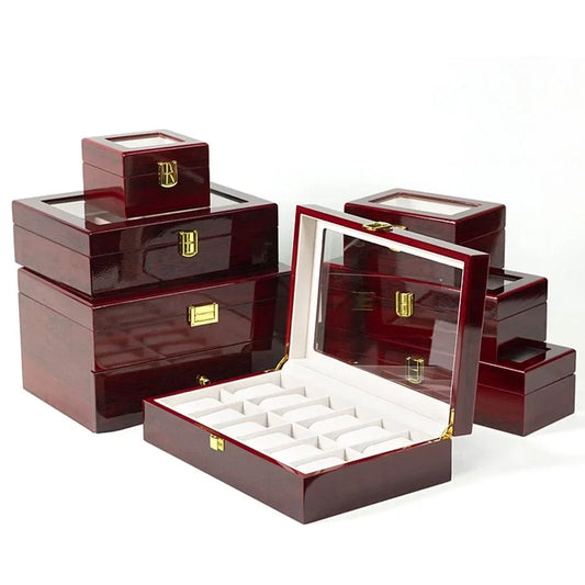 Luxury Wooden Watch Display Case – 1, 2, 3, 5, 6, 10 & 12 Slot Collector Storage Box